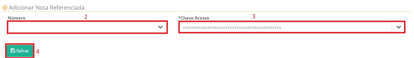 Imagem da tela de preenchimento de dados da nota fiscal